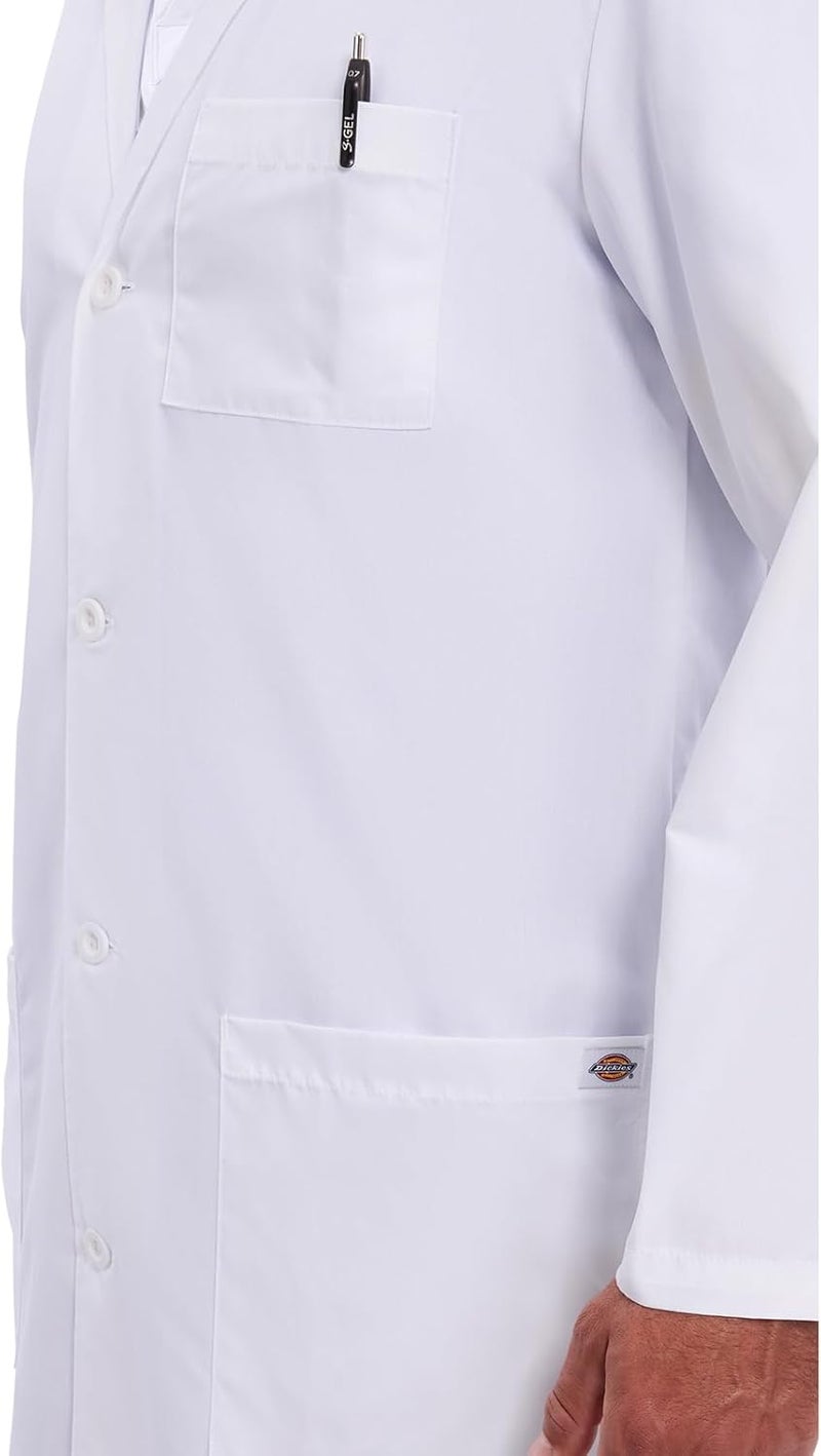 Dickies معطف مختبر للرجال والنساء 40" إغلاق أمامي بأزرار معطف مختبر موحد مع 3 جيوب - 83403 - Image 1